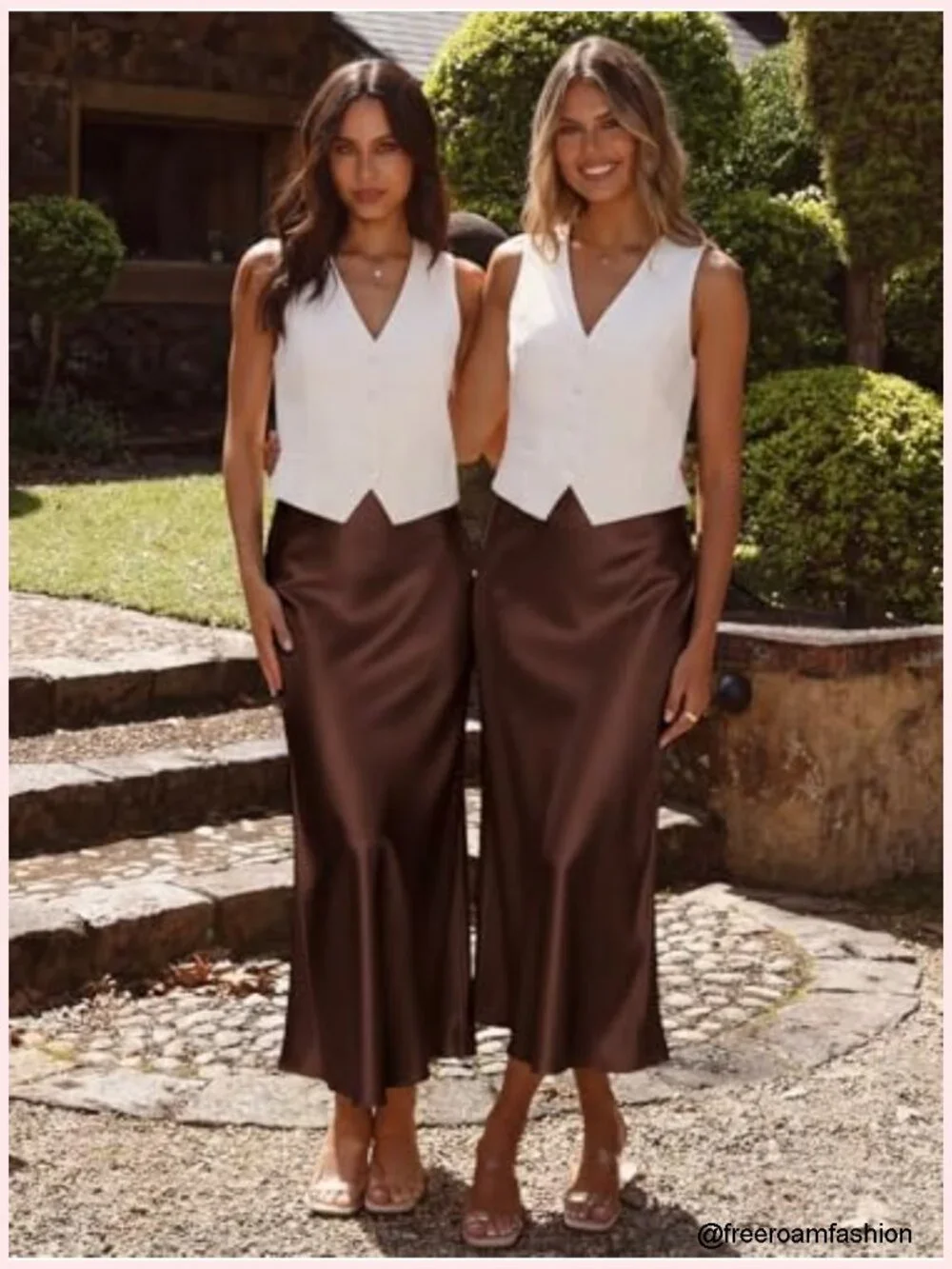 Satin Maxi Skirt - High Waisted Flowy A Line Slip Skirt